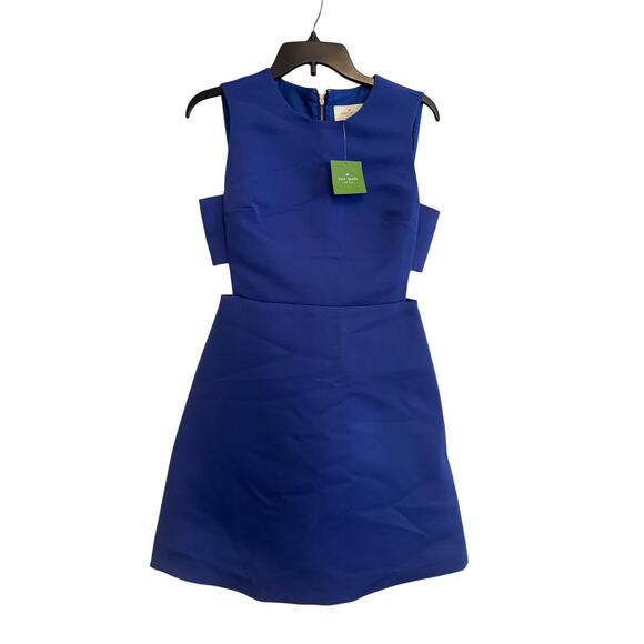 Kate spade new york Side Cutout a-line Dress Sz 2 Blue $398 NWT - Picture 7 of 13